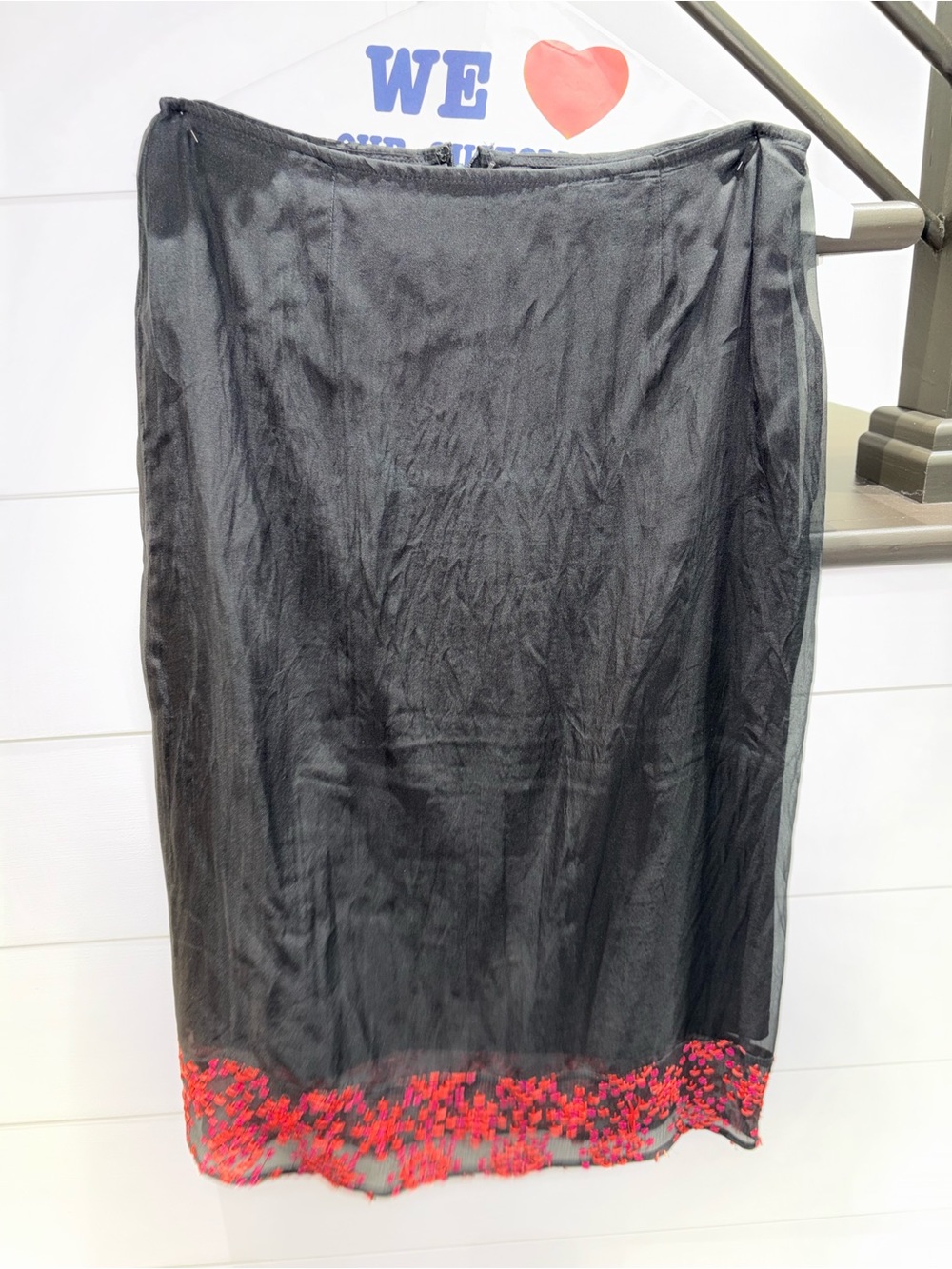 Vintage Tessuto Skirt Silk Sequin Trim Size 10